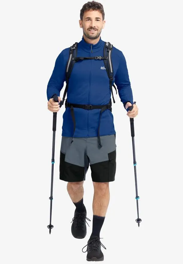 Jack Wolfskin Litestride Fz Herren atmungsaktive Fleecejacke blau