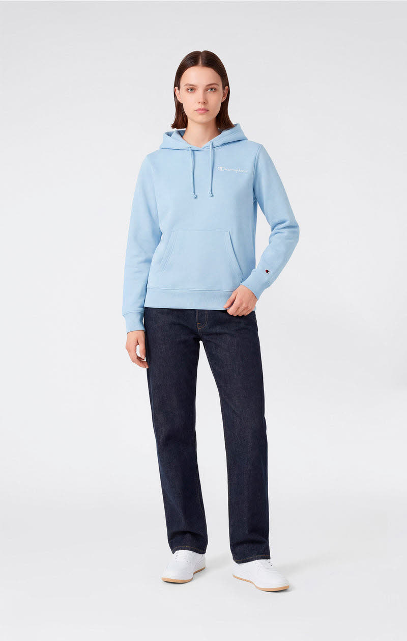 Champion HOODED SWEATSHIRT Damen Hoddie Kapuzenpullover hellblau