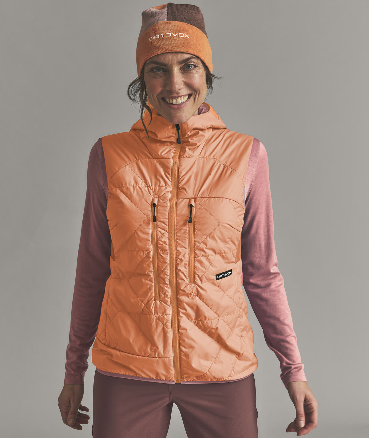 Ortovox VENET SWISSWOOL 60 VEST Damen Isolationsweste Outdoorweste orange