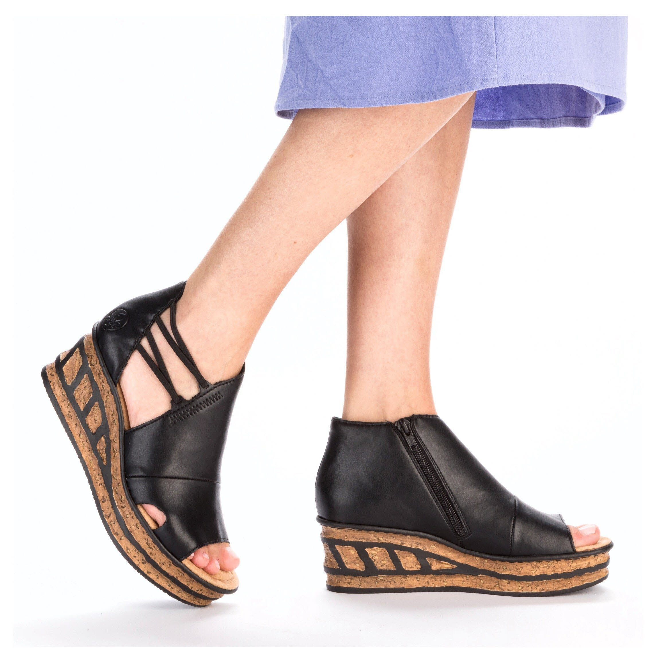 Rieker Keilsandalette Damen schwarz