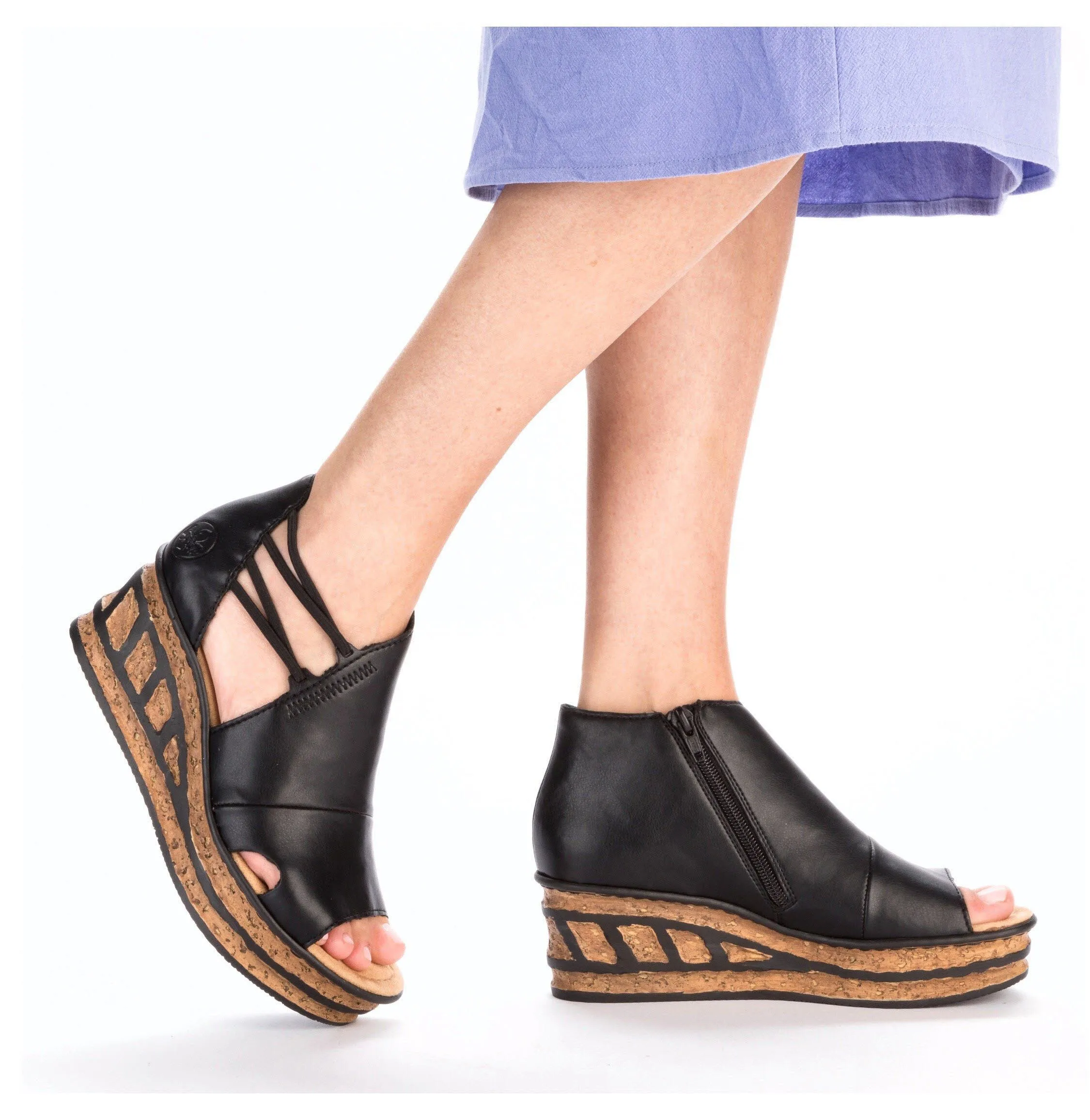 Rieker Keilsandalette Damen schwarz