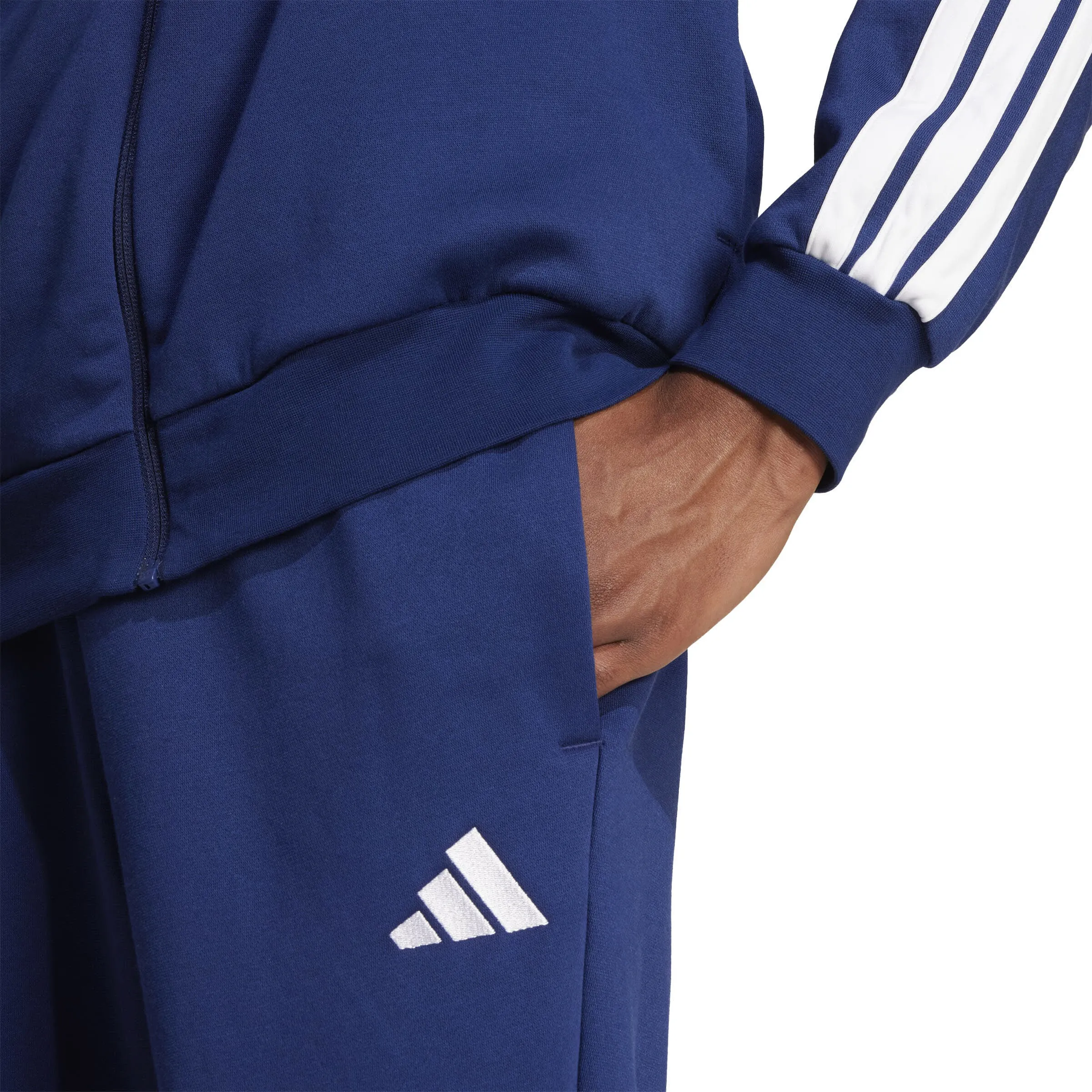 Adidas 3-STREIFEN FLEECE TRAININGSANZUG Herren blau