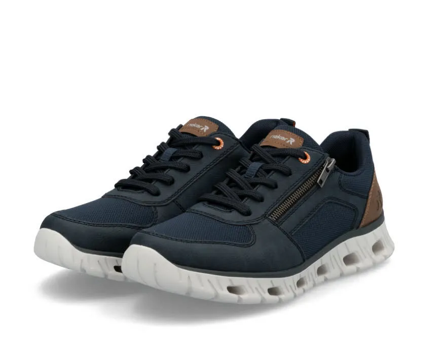 Rieker Herren Halbschuhe Schnürer Sneaker dunkelblau