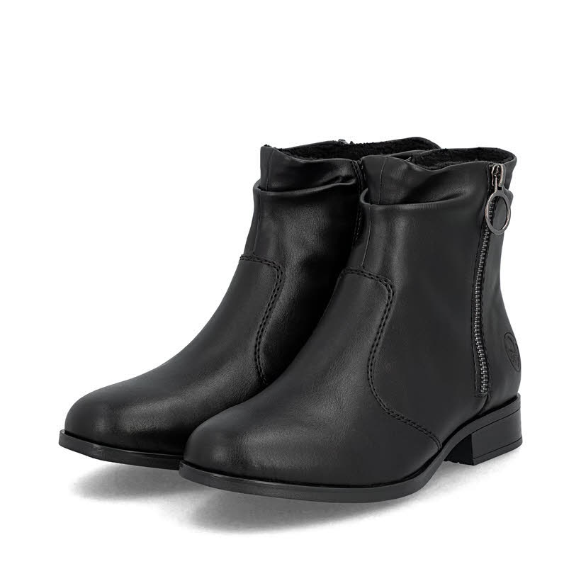 Rieker Damen Stiefeletten Freizeitstiefel schwarz