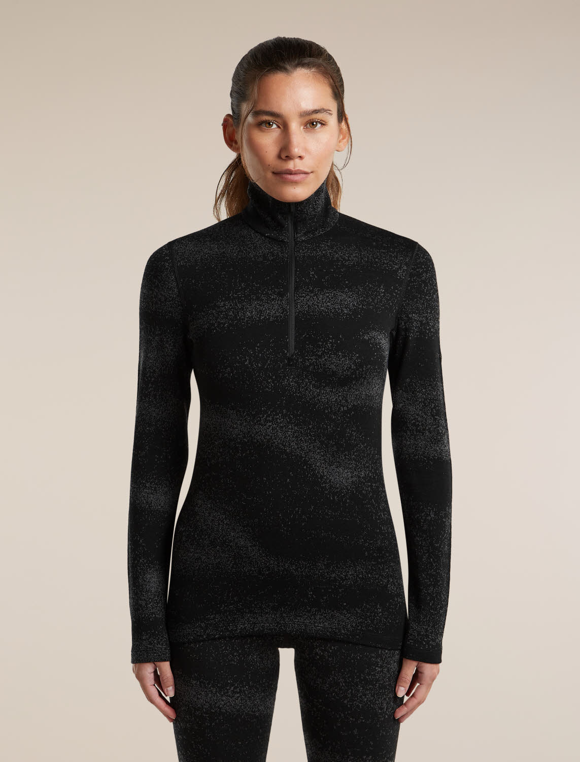 ICEBREAKER Women M 260 Tech Vertex LS HZ Chillwave Damen Skirolli schwarz