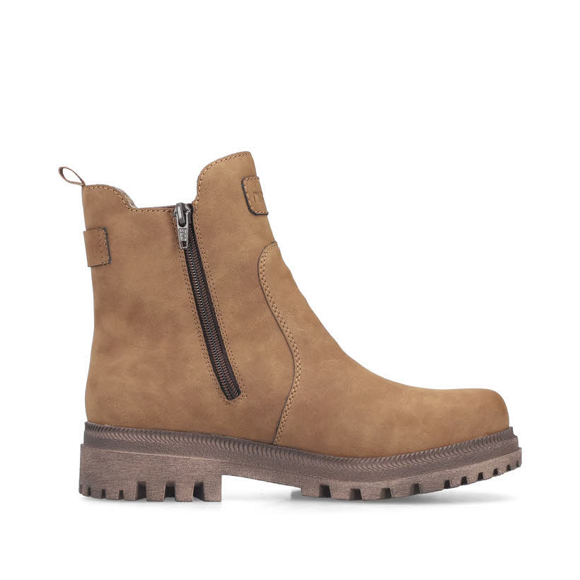 Rieker Chelsea Boots Damen Stiefelette Kurzstiefel wood