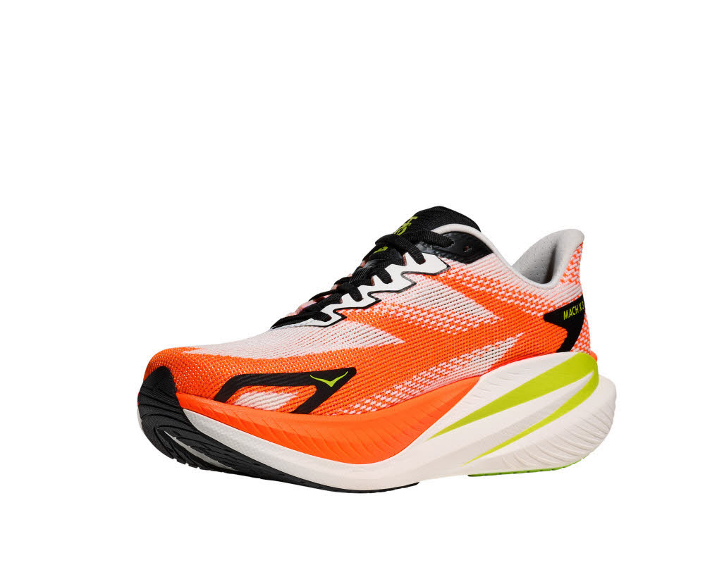Hoka MACH X 3 Herren Laufschuhe Joggingschuhe white/neon tangerine