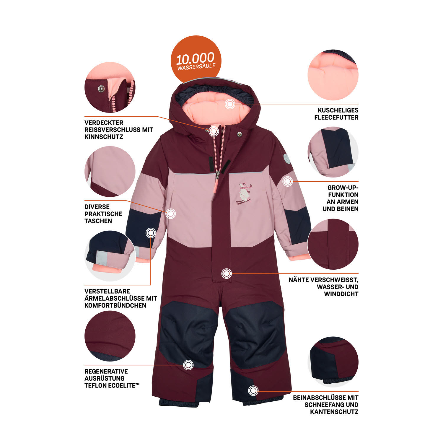 Killtec FISW 29 MNS ONPC Mädchen Schneeoverall Schneeanzug cranberry