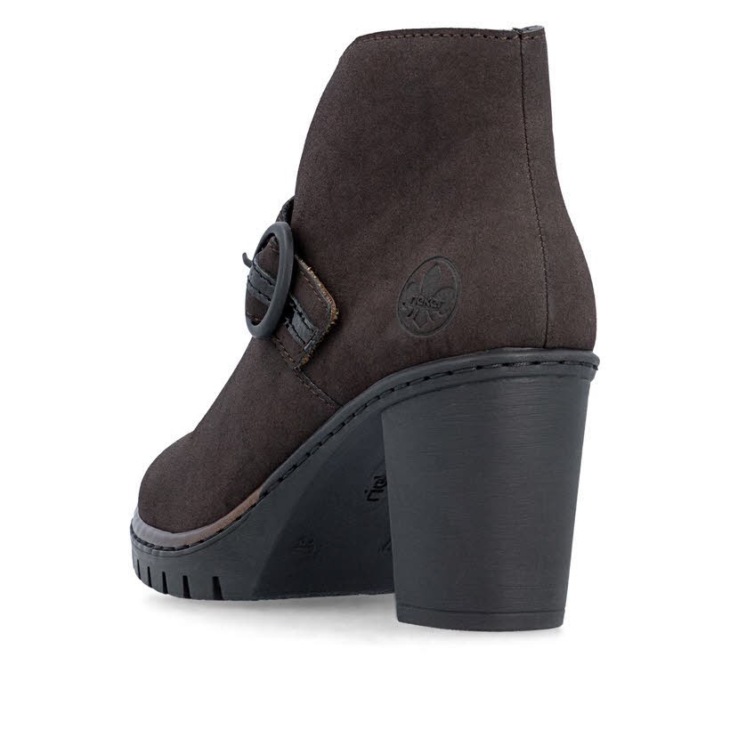 Rieker Damen Stiefeletten Slipper braun