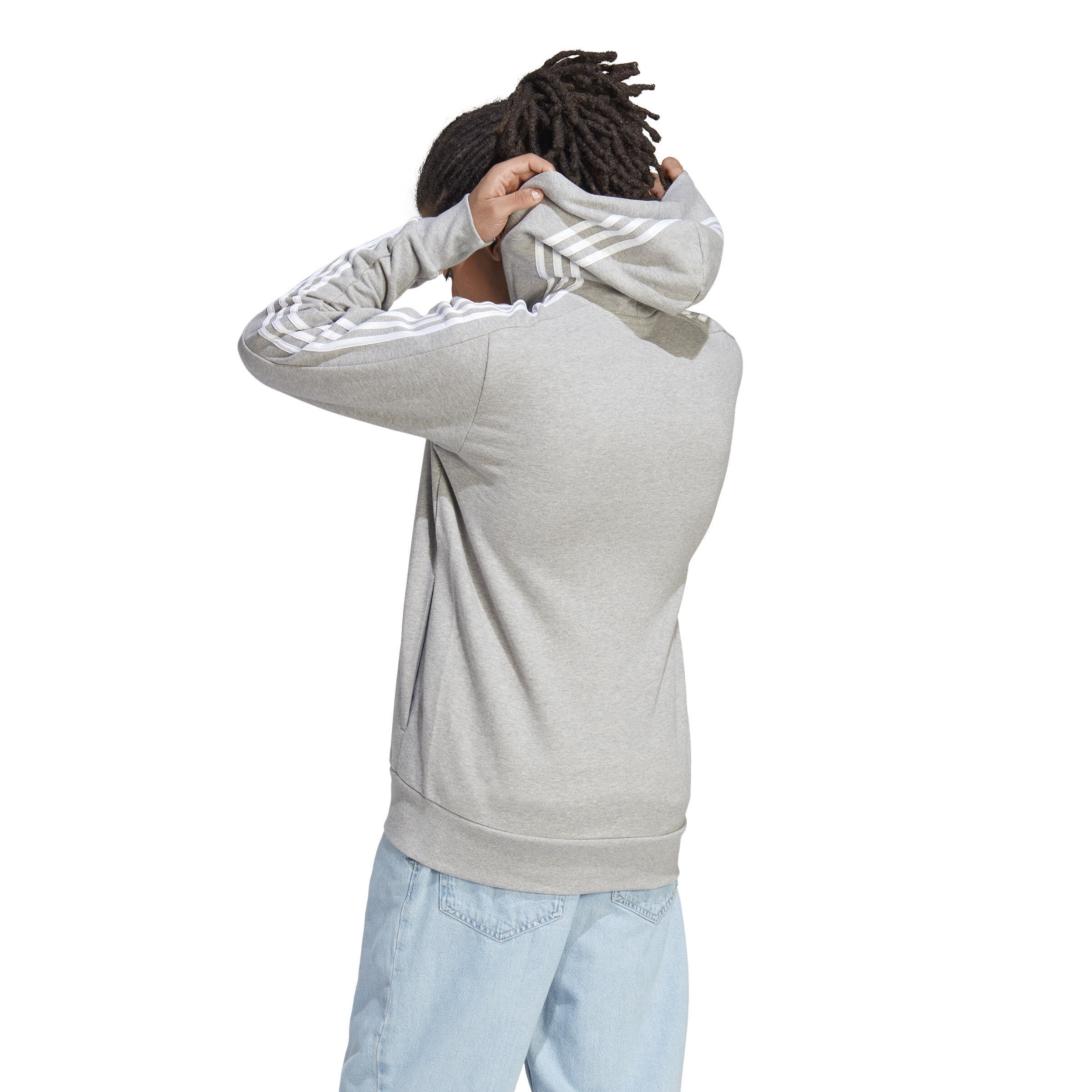 adidas HE 3S FT FZ HD Herren Kapuzenjacke Trainingsweste grau