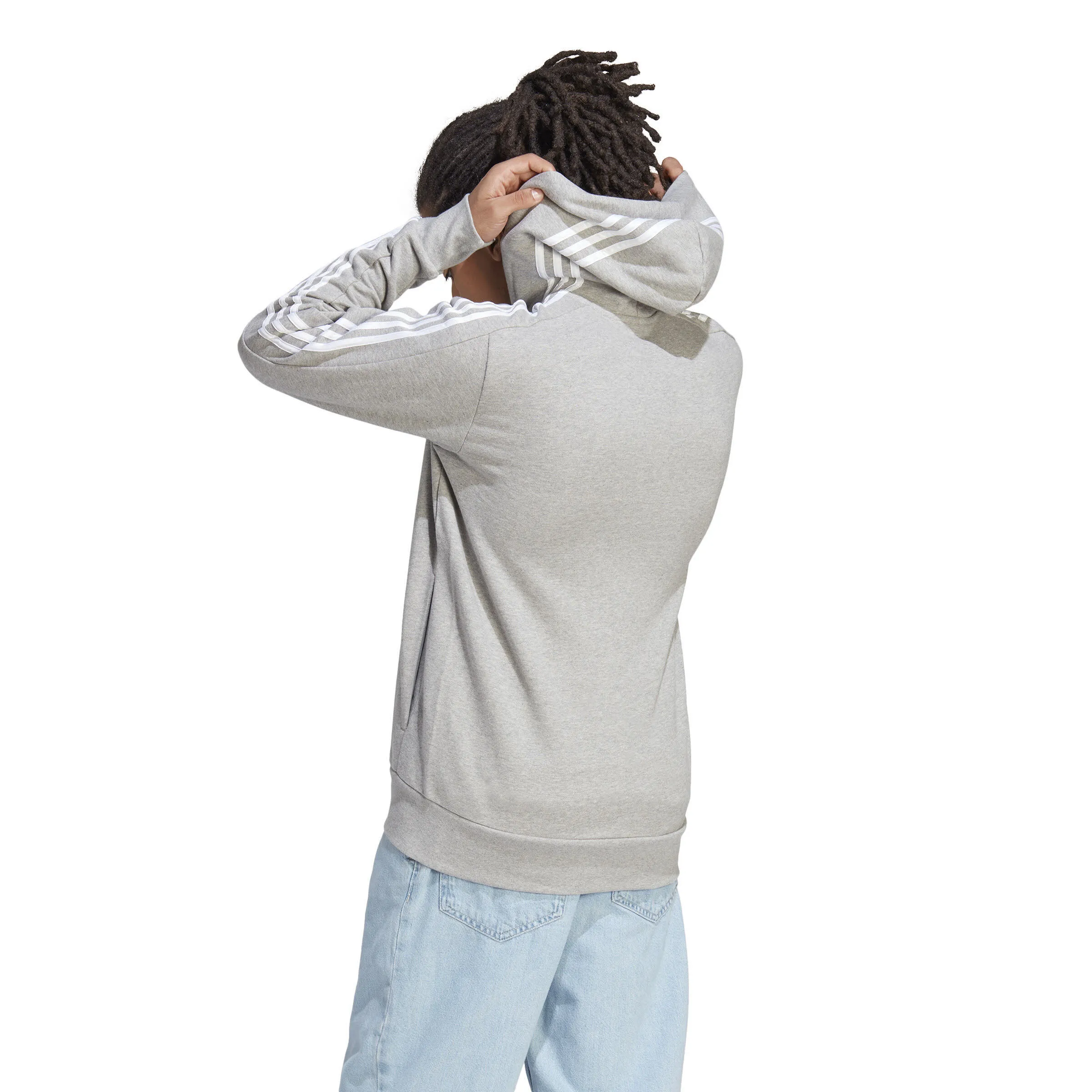 adidas HE 3S FT FZ HD Herren Kapuzenjacke Trainingsweste grau