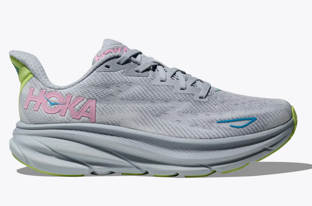 Hoka Clifton 9 Laufschuhe Joggingschuhe Damen hellgrau