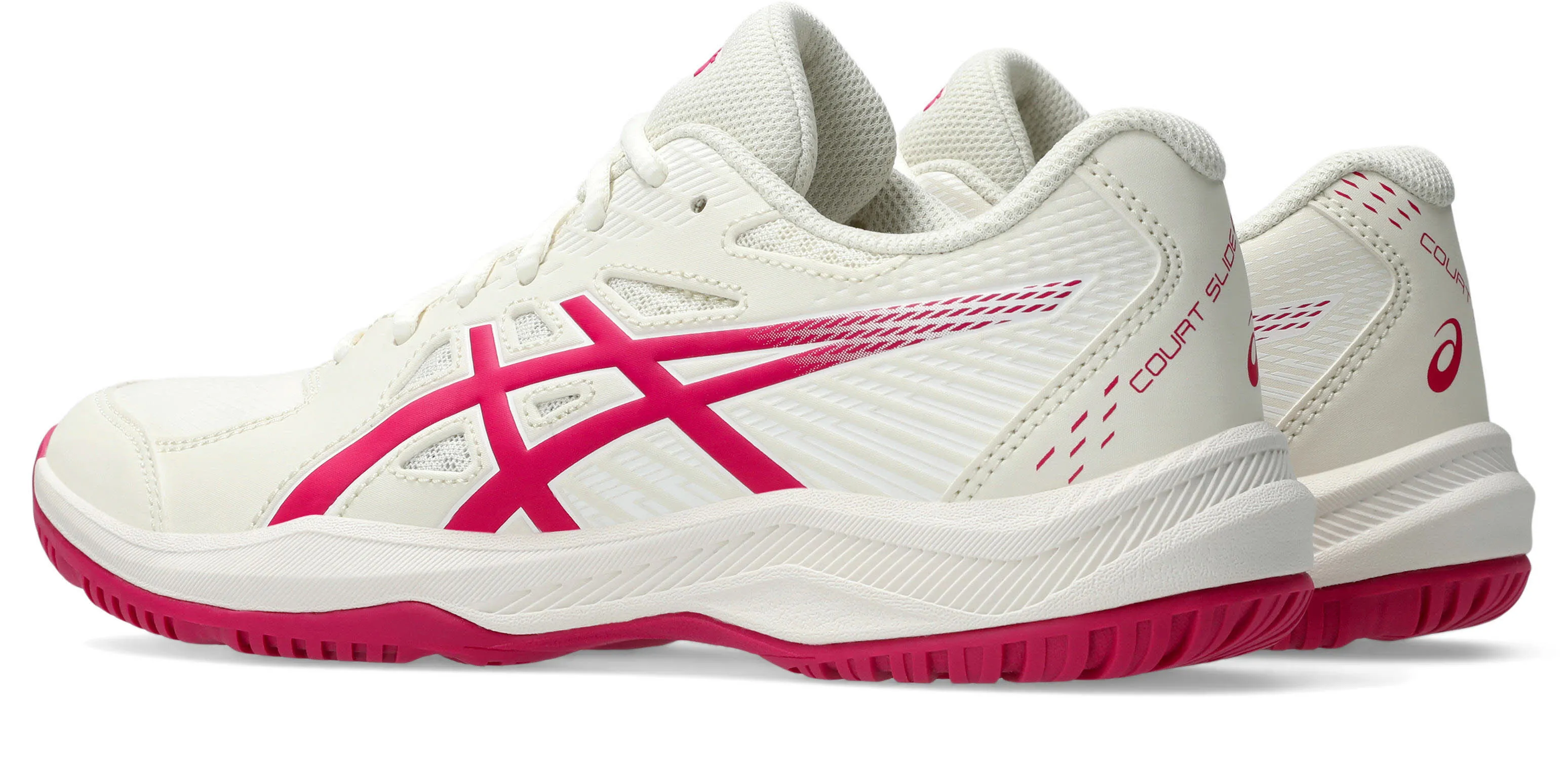 Asics Court Slide 4 Damen Tennisschuhe Sneaker weiß/rosa