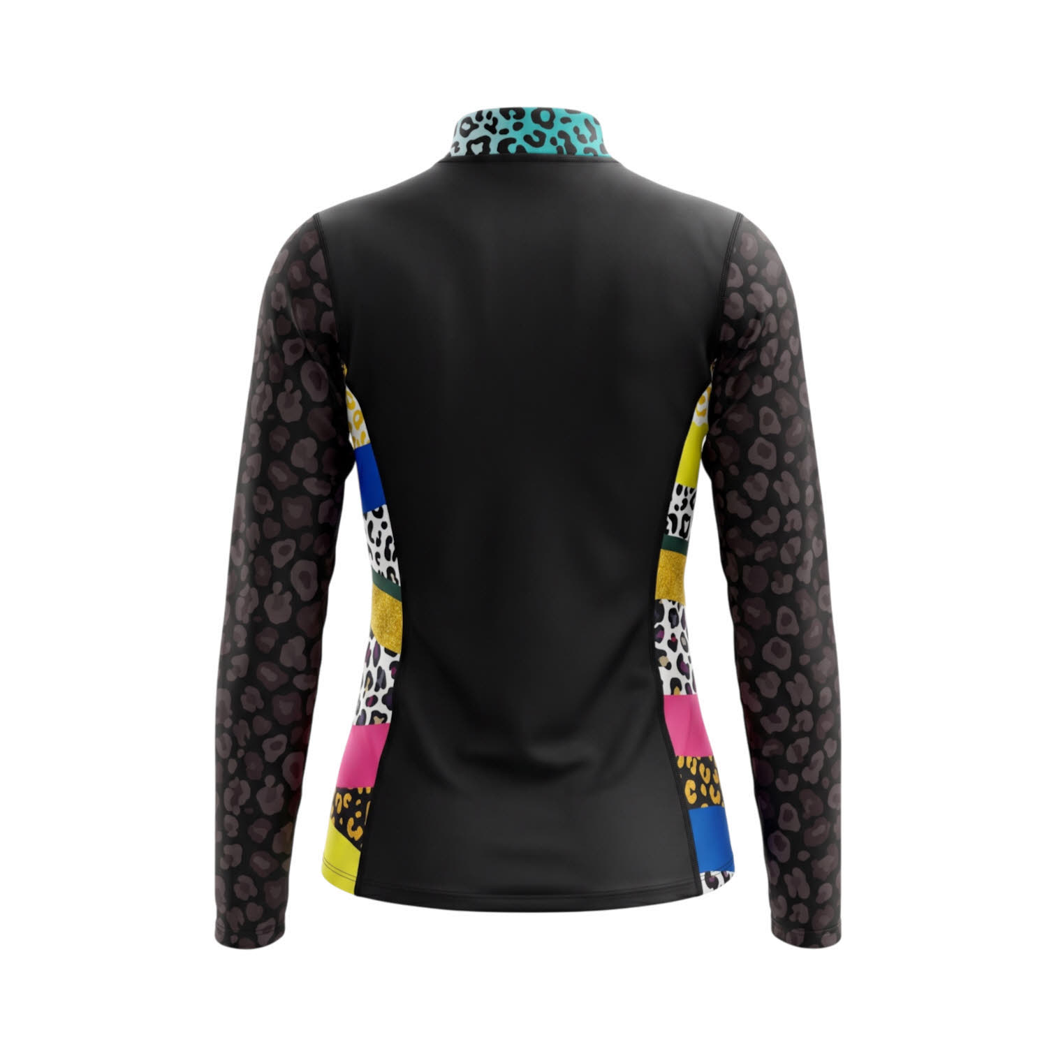 FreiSein Project SNOW TRACES Damen Skirolli Midlayer Funktionsshirt schwarz gemustert