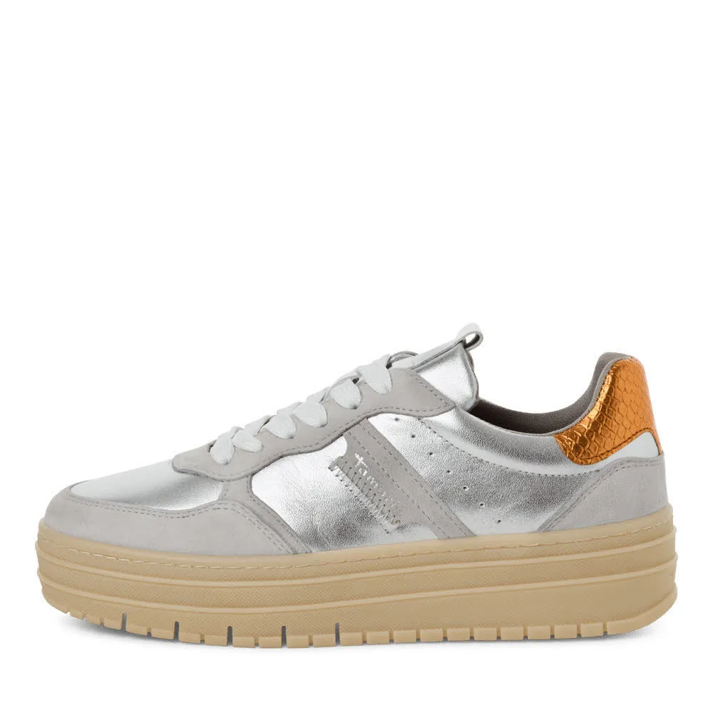 Tamaris Damen Lace-up Sneaker Halbschuhe silber