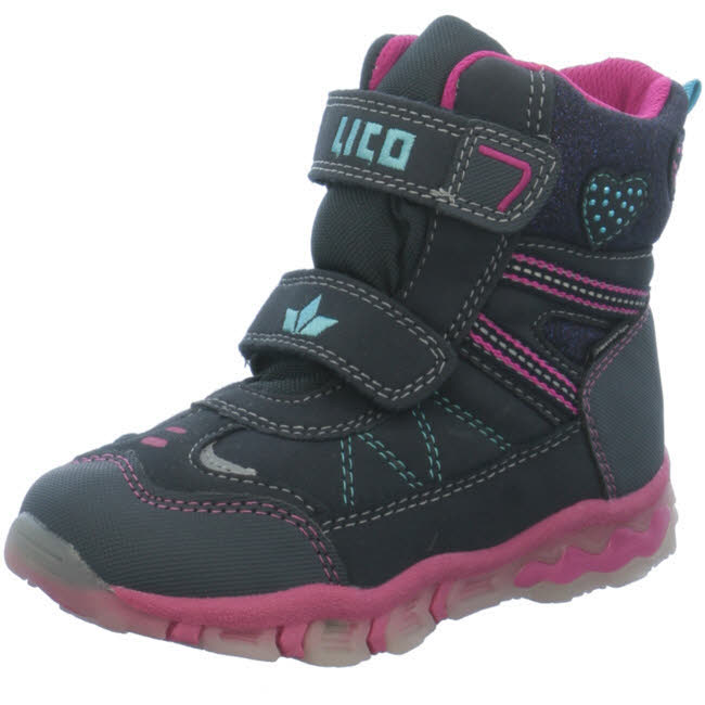 Lico Mädchen Kinderstiefel Freizeitschuhe Klettverschluß marine/türkis/pink NEU
