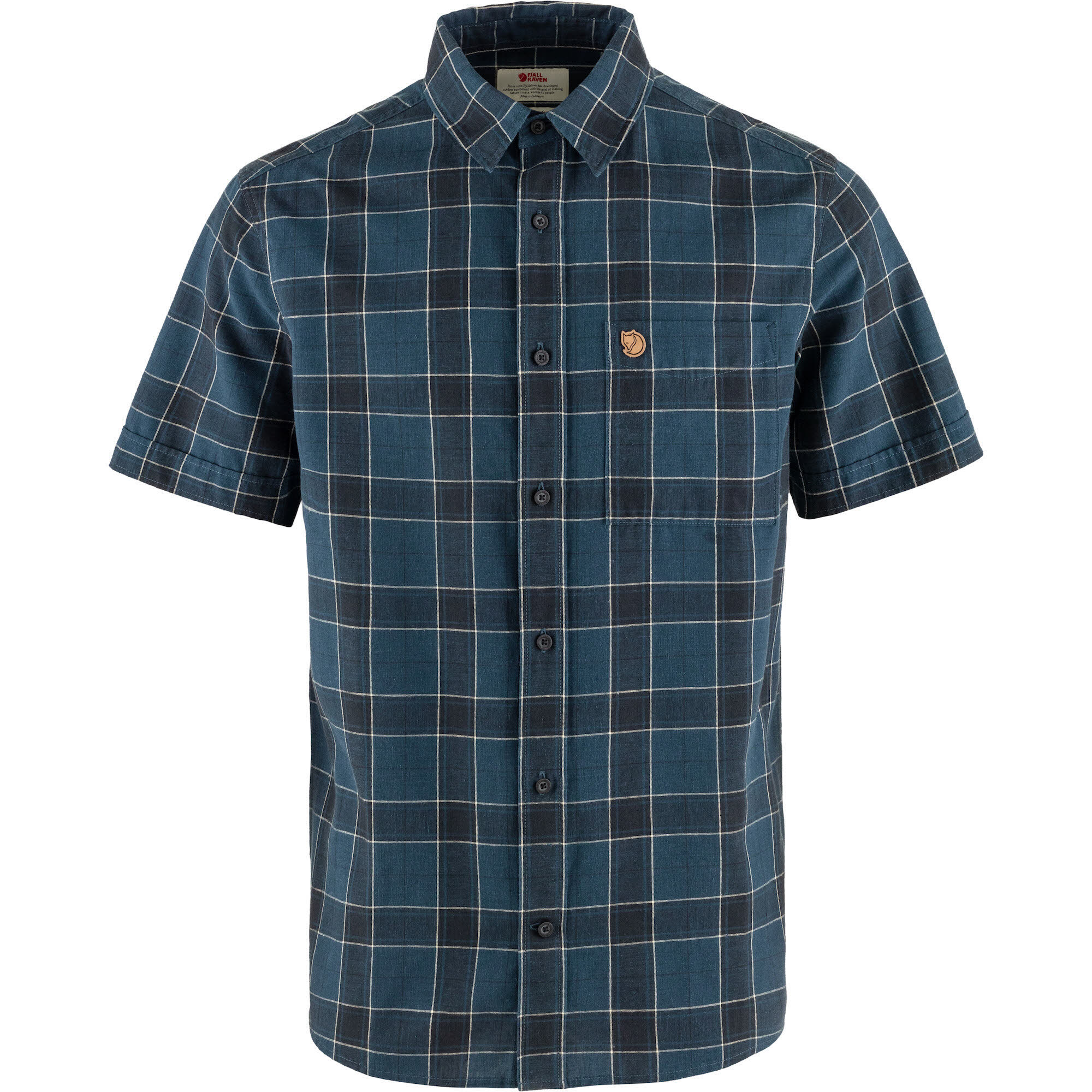 Fjällräven Övik Travel Shirt SS M Kurzarmhemd Herren dunkelblau