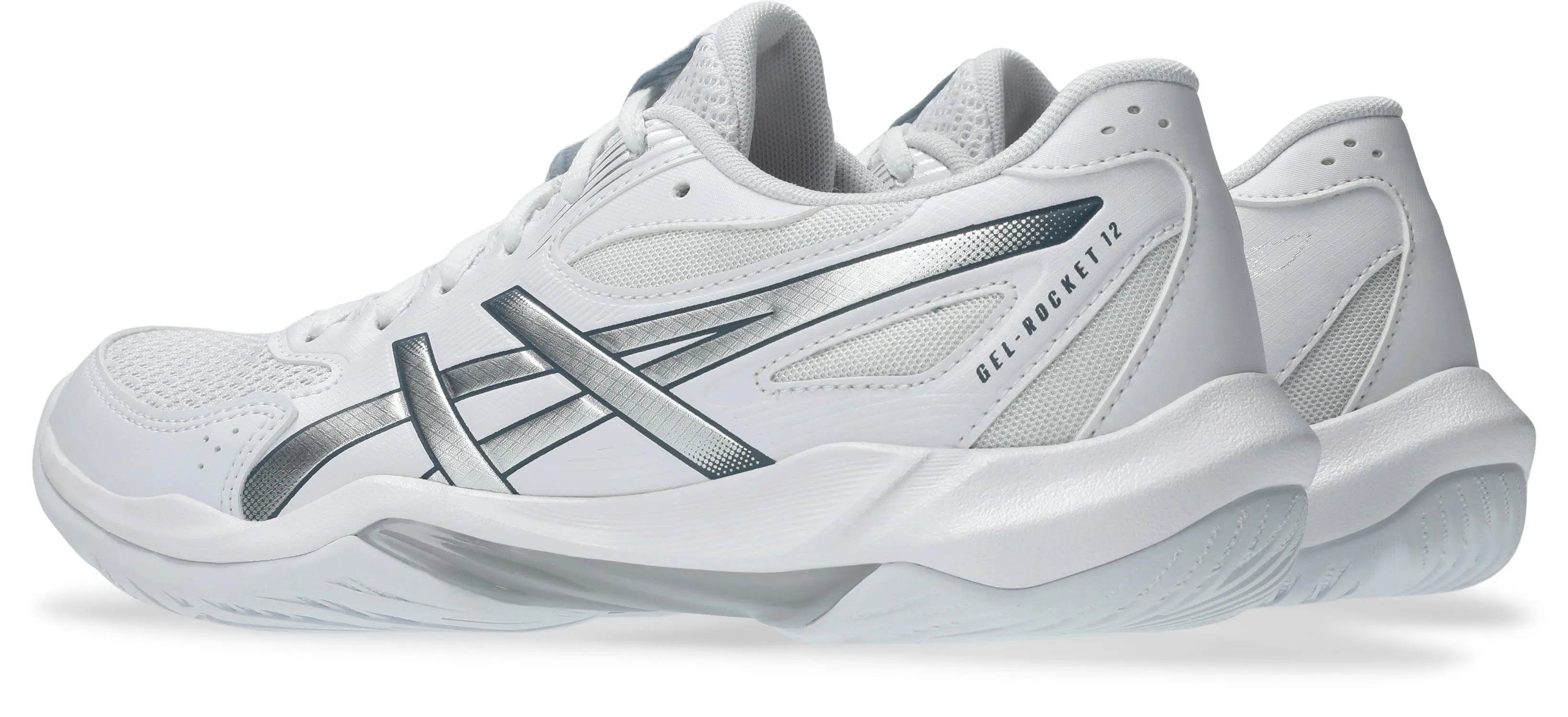 Asics GEL-ROCKET 12 Damen Sportschuhe Hallenschuhe white/pure silver