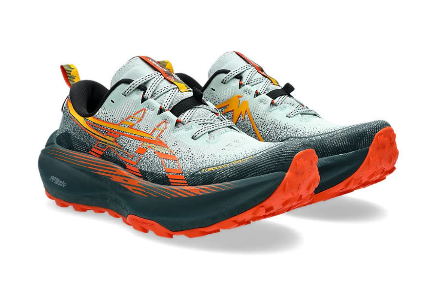ASICS TRABUCO MAX 4 Laufschuh Trailrunning Herren graugrün orange
