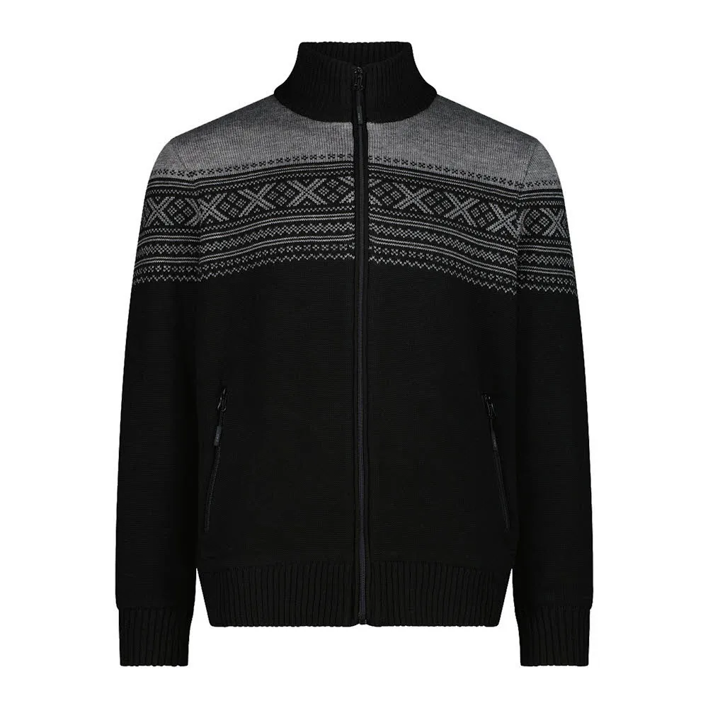 CMP Strickjacke Fleccejacke Herren schwarz