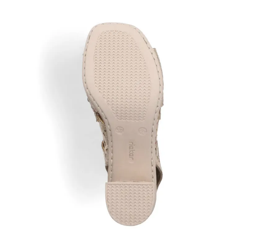 Rieker Damen Sandalen Riemchensandaletten multicolor beige