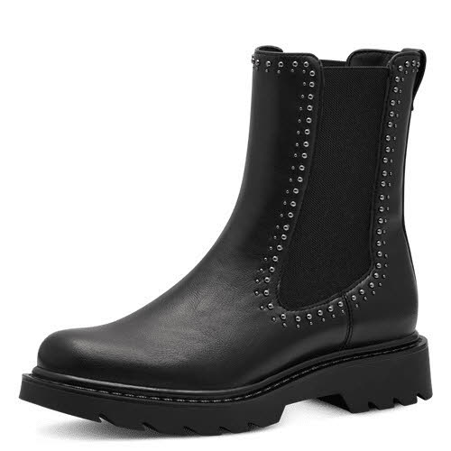 Tamaris Damen Chelsea Boots Stiefeletten Slipper schwarz