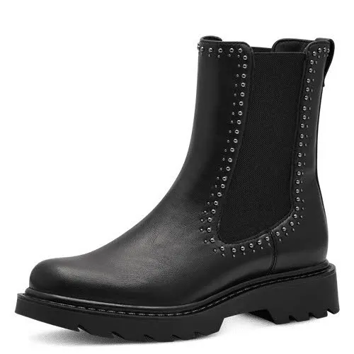 Tamaris Damen Chelsea Boots Stiefeletten Slipper schwarz