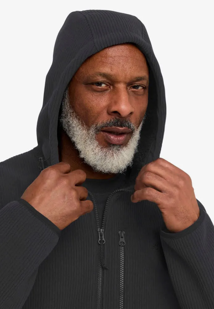 Jack Wolfskin Lake Ridge Hooded Jkt Fleecejacke Herren schwarz