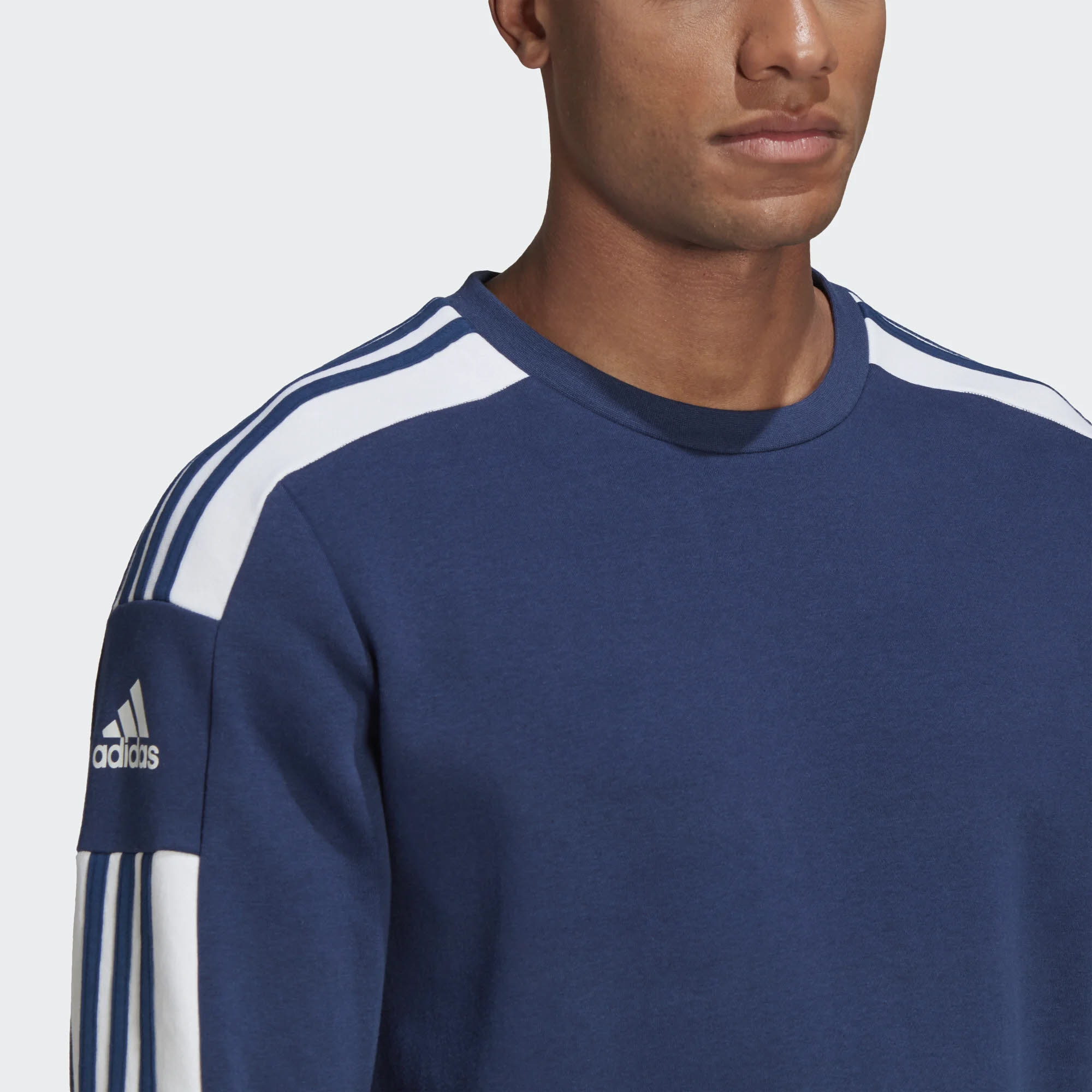 adidas HE SQ21 SW TOP Herren Sweatshirt 3-Streifen Langarm Sport Freizeit blau NEU
