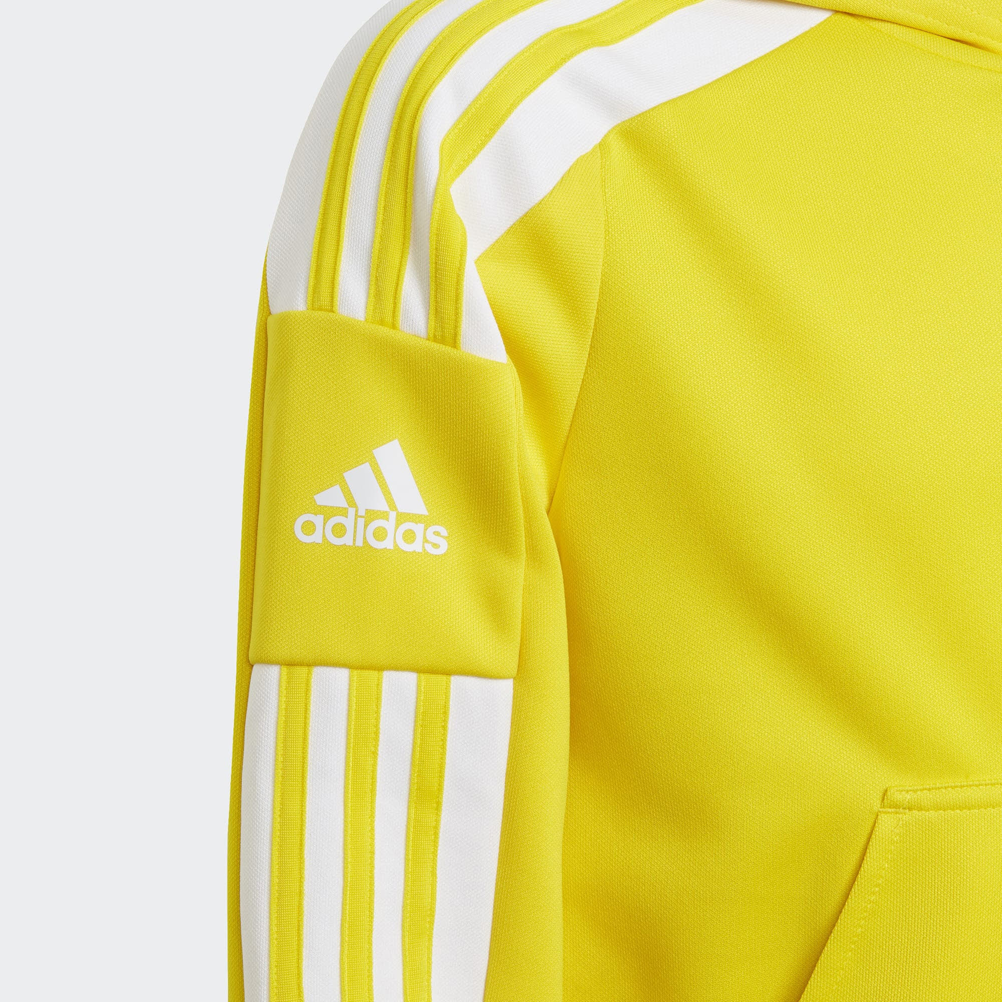 adidas JU SQ21 HOOD Y Kinder Hoodie Fußball freizeit Langarm 3-Streifen Kapuze gelb NEU