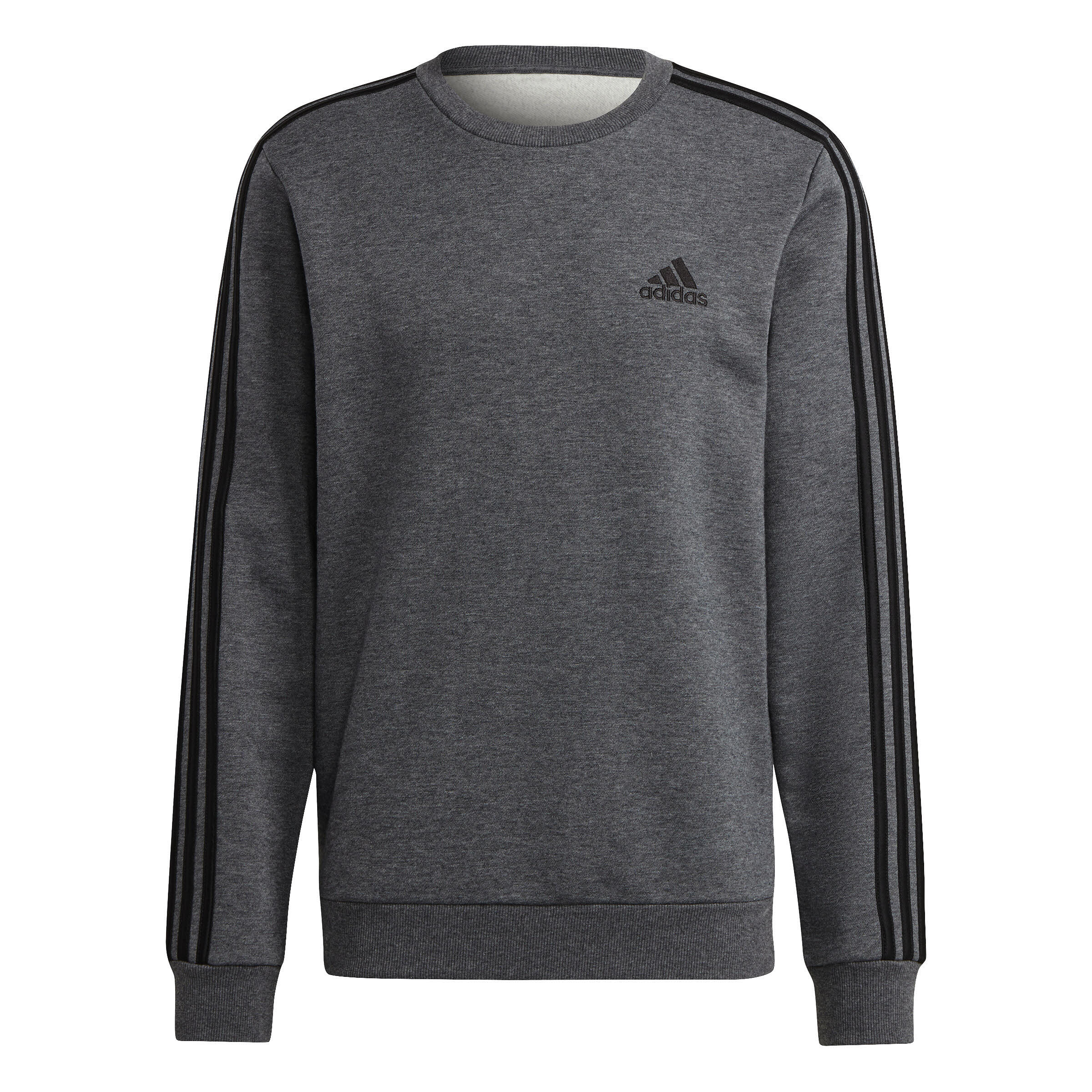 adidas sportswear Essentials Fleece 3S Sweater Herren Sweatshirt Pullover Grau Schwarz