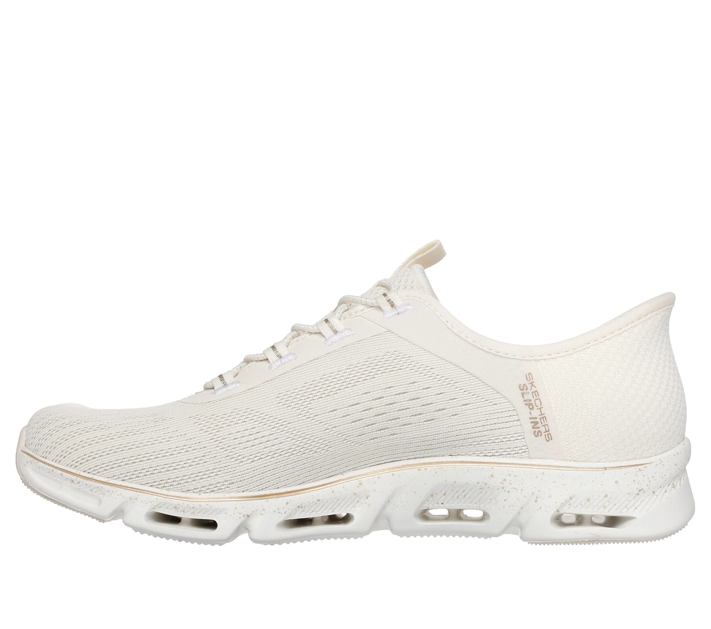 Skechers Glide-Step Gratify-Pace Sneaker Slipper Damen beige