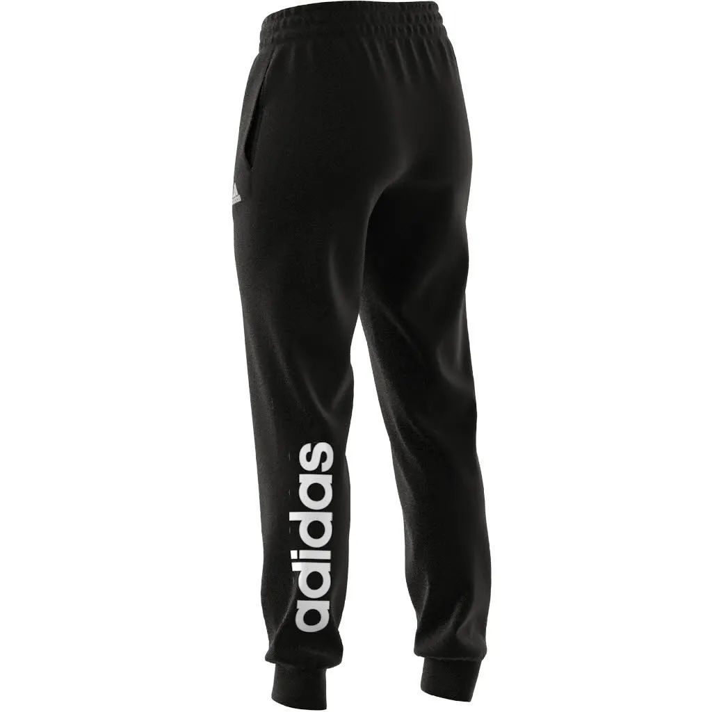 Adidas Essentials Linear French Terry Cuffed Hose Weitenregulierbar Baumwolle Damen Schwarz
