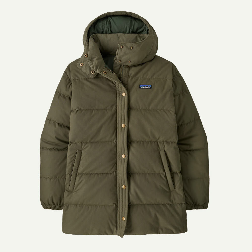 Patagonia Cotton Down Parka Jacke Damen Winterjacke grün