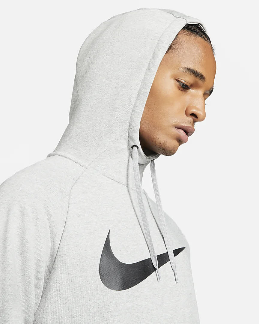 Nike DRI-FIT MEN'S PULLOVER Sportswear Herren Hoodie Kapuzenpullover Grau NEU