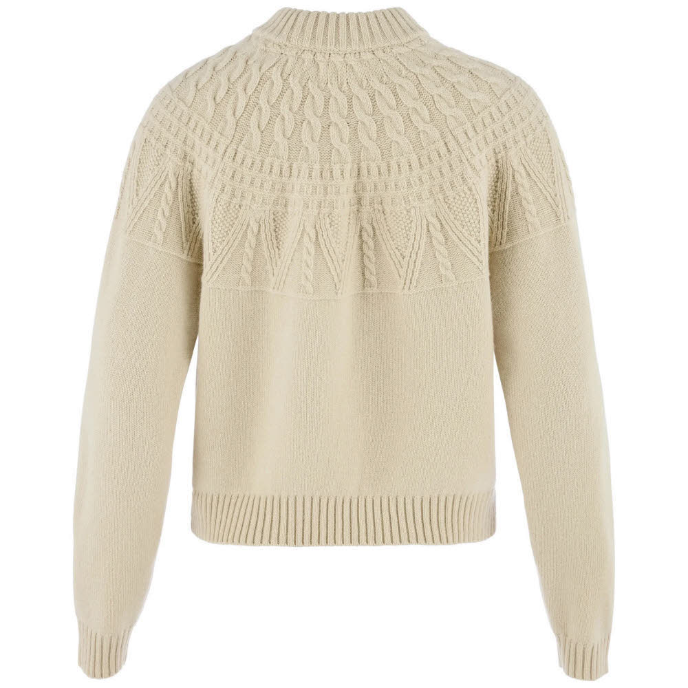 Fjällräven Övik Solid Jacquard Knit  Damen Strickpullover Wollsweater beige