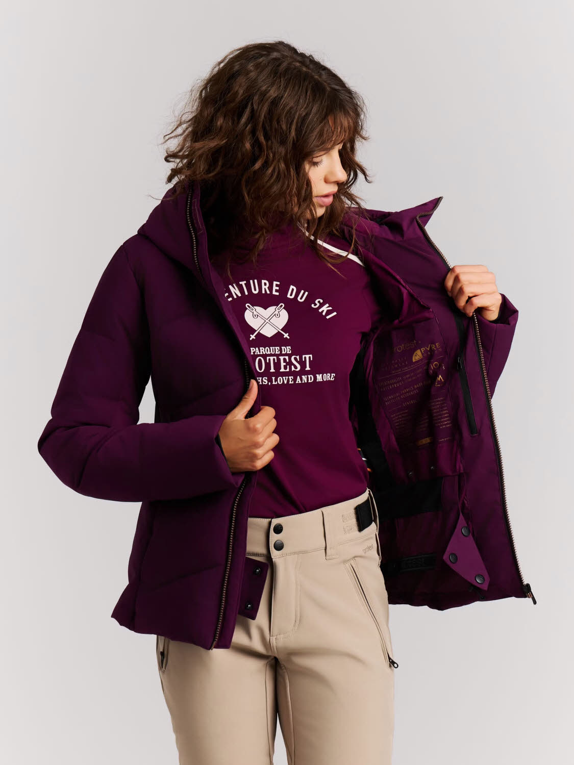 Protest PRTHelez Damen Skijacke Winterjacke lila