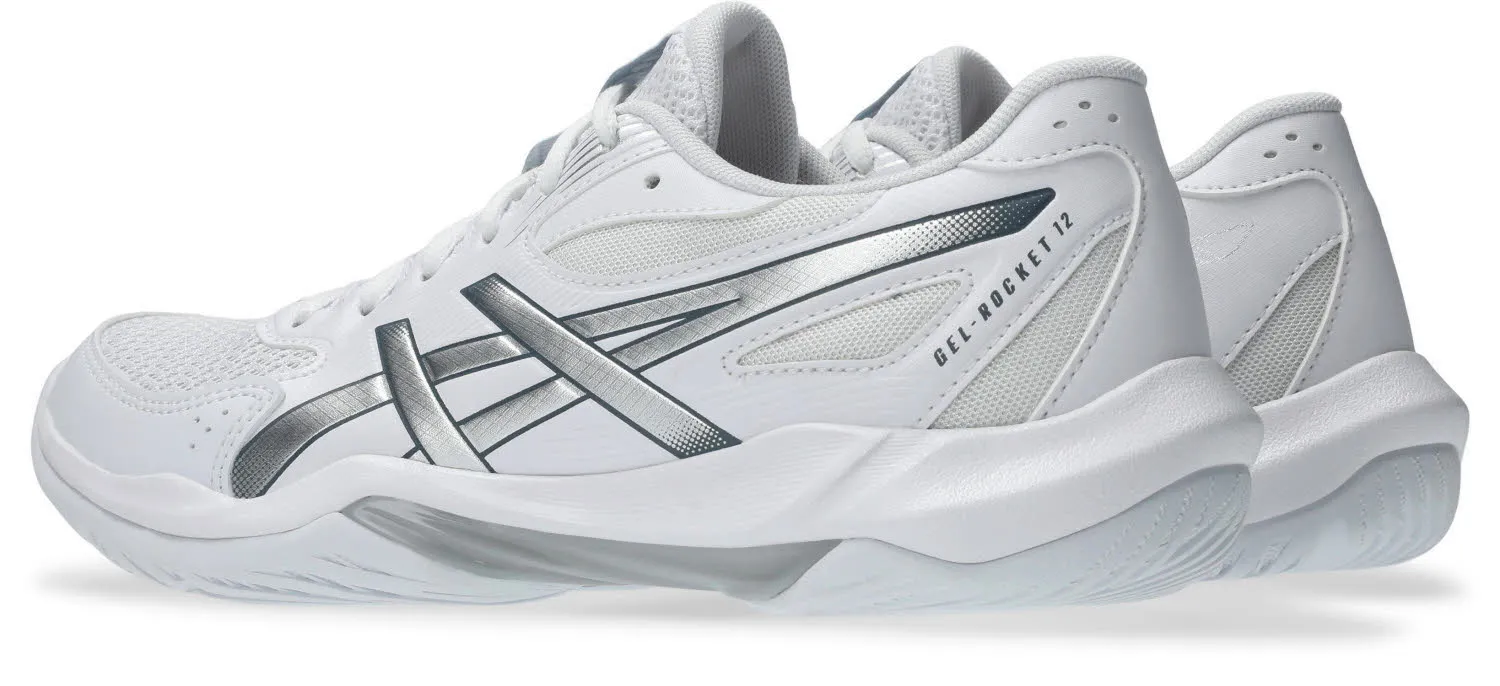 Asics GEL-ROCKET 12 Damen Sportschuhe Hallenschuhe white/pure silver