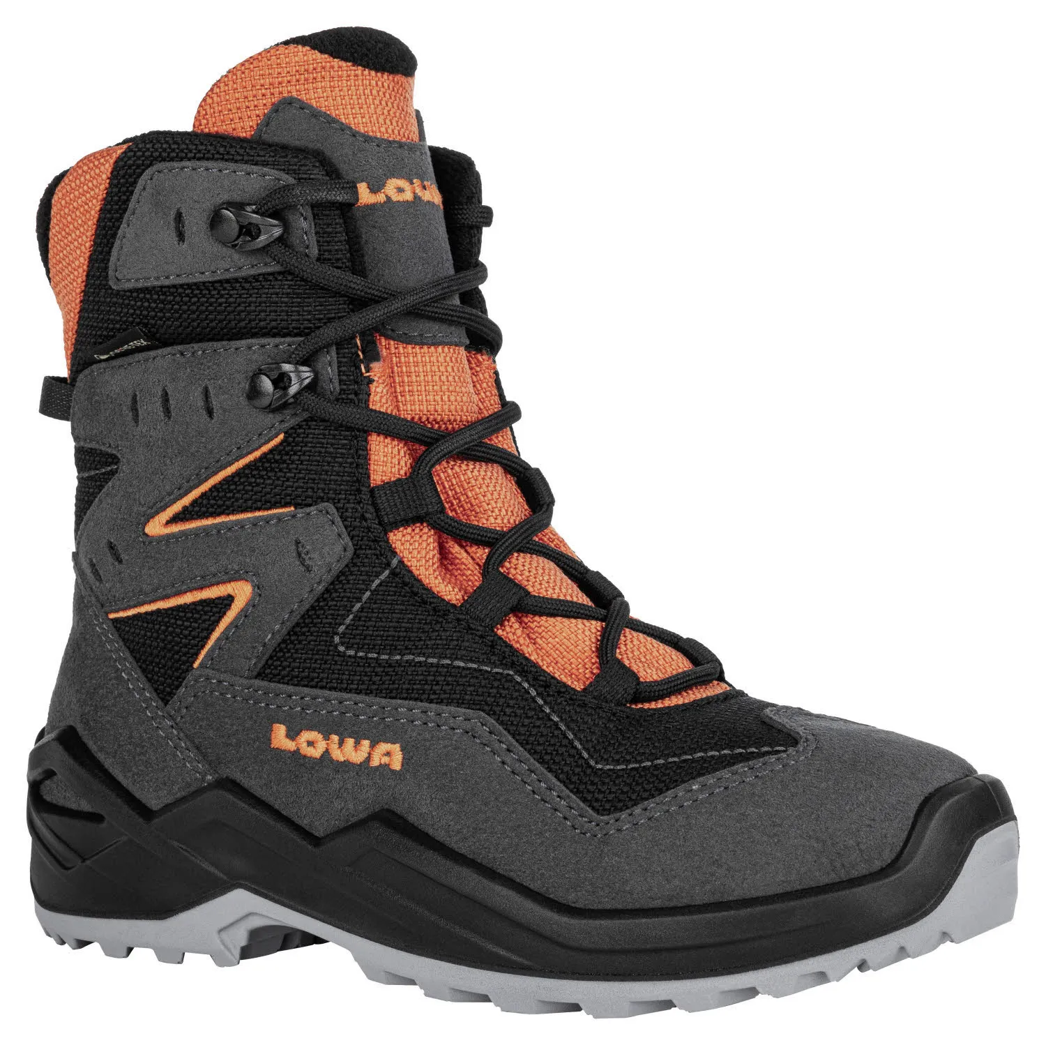 Lowa LINO GTX High Kinder Winterstiefel dunkelgrau orange