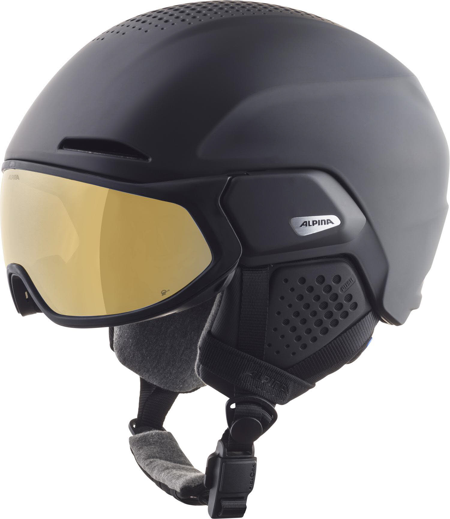 Alpina Alto Q-Lite Herren Skihelm Visir-Helm schwarz