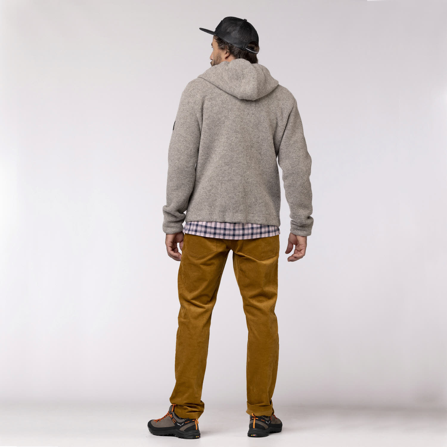 Salewa Sarner Undyed Wool Kapuzenjacke Herren Strickjacke Fleecejacke grau