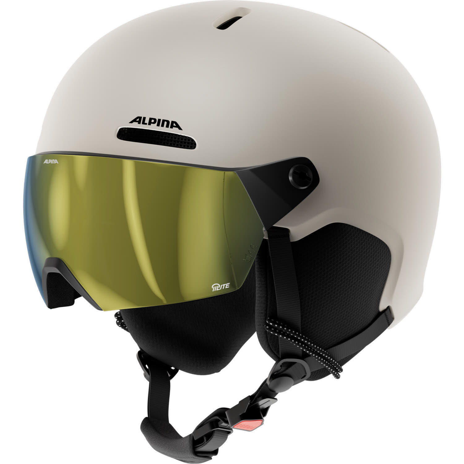ALPINA ZUPO 2 VISOR Q-LITE sand matt Kinder Ski-/Snowboardhelm mit Visir gold