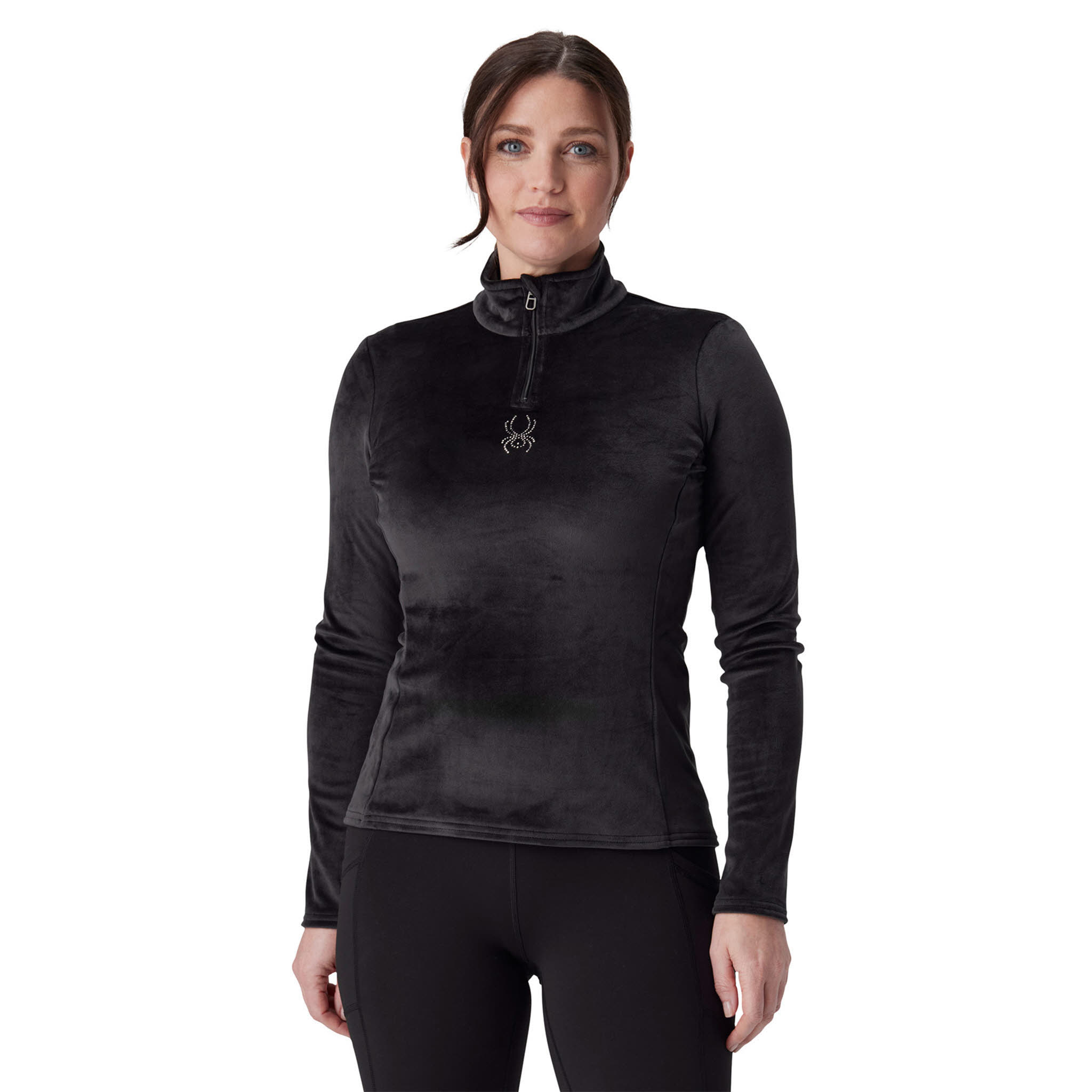 Spyder SHIMMER BUG 1/2 ZIP Damen Fleecepullover schwarz