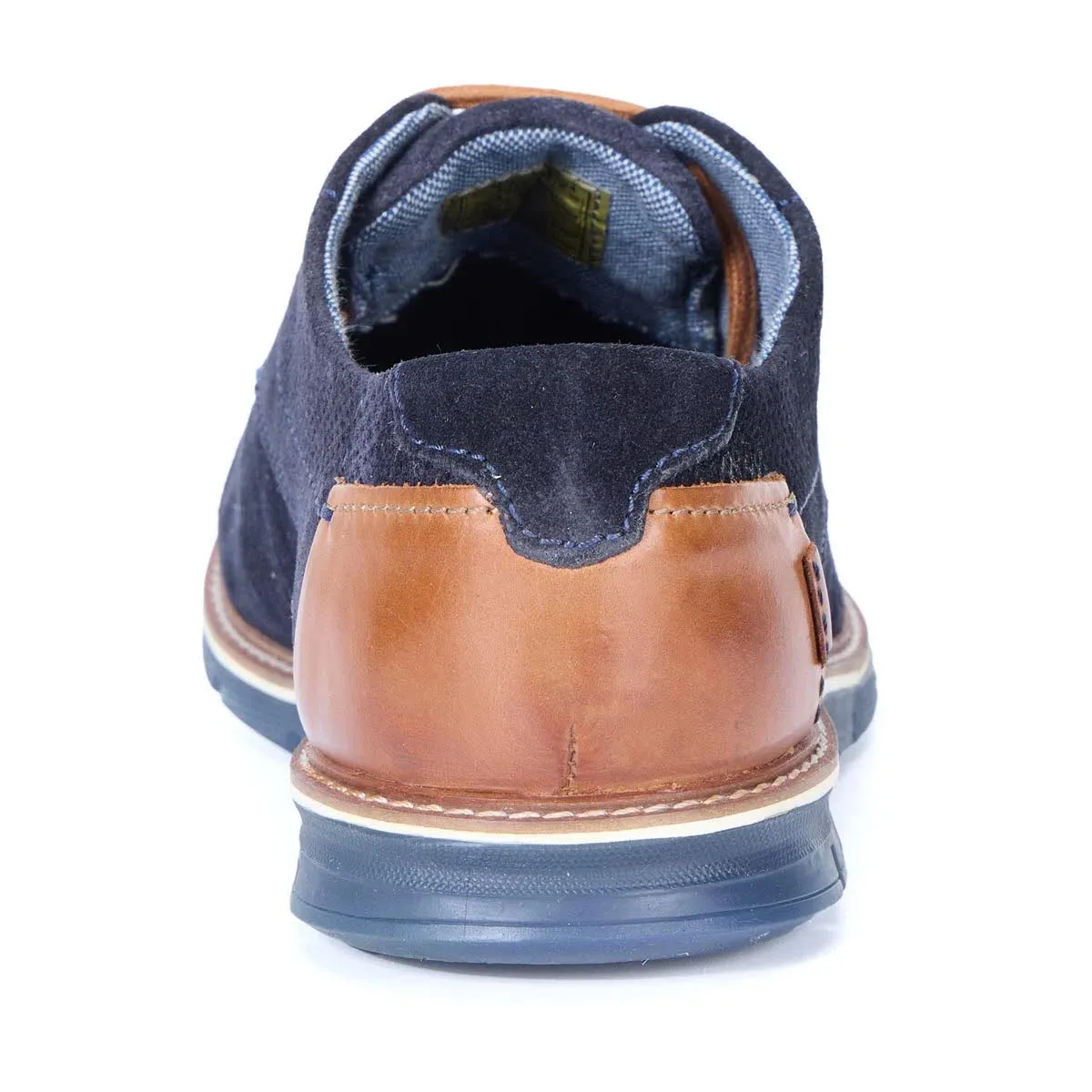 bugatti Lace-Up Schnürschuh Leder Herren blau