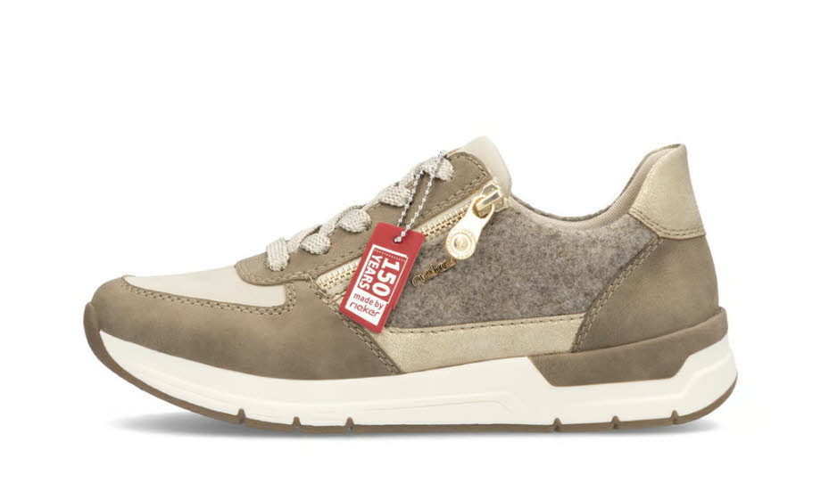 Rieker Damen Halbschuhe Sneaker Schnürer beige