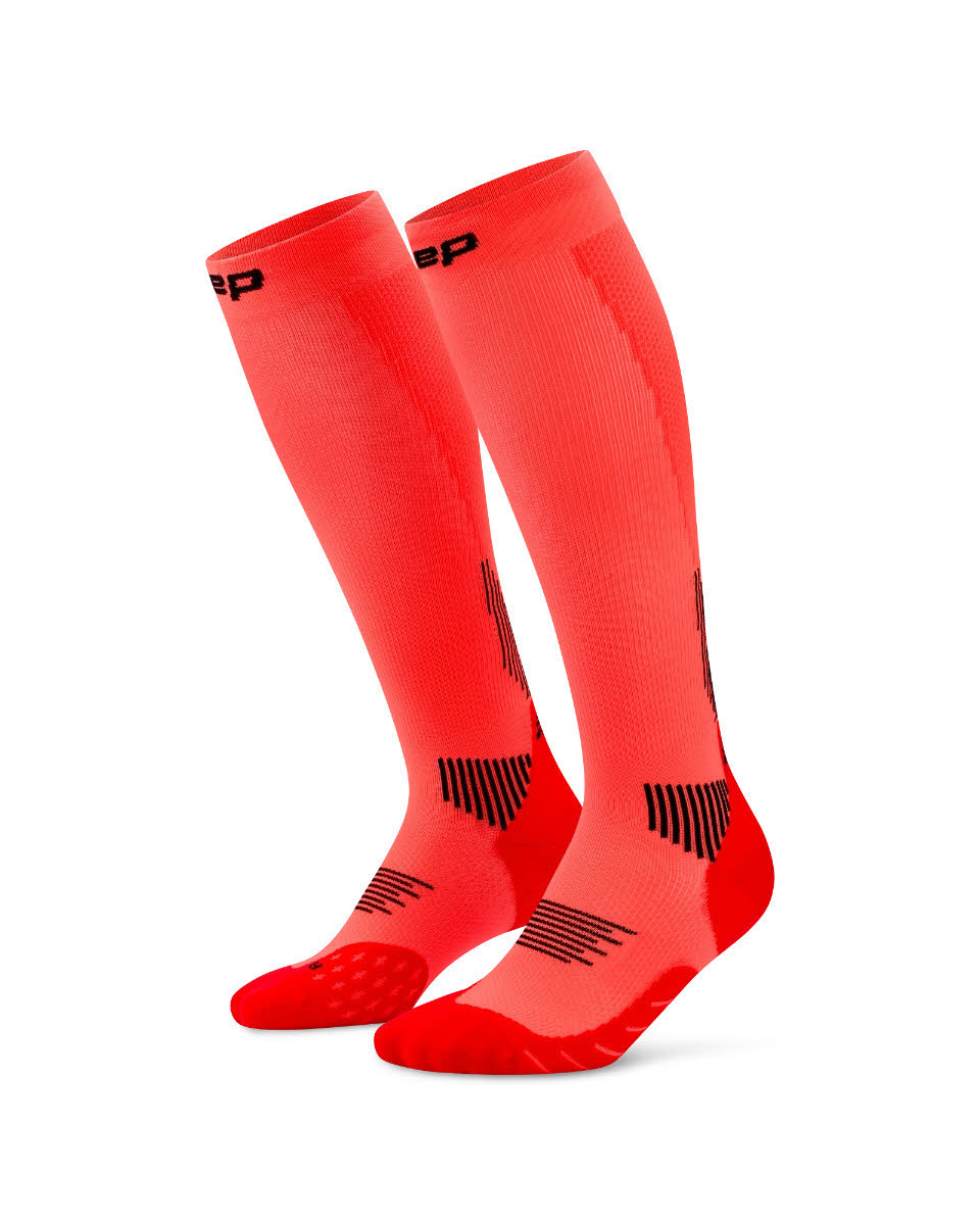 CEP RUN SOCKS TALL 5.0 Damen Laufsocken Kompressionssocken neon coral