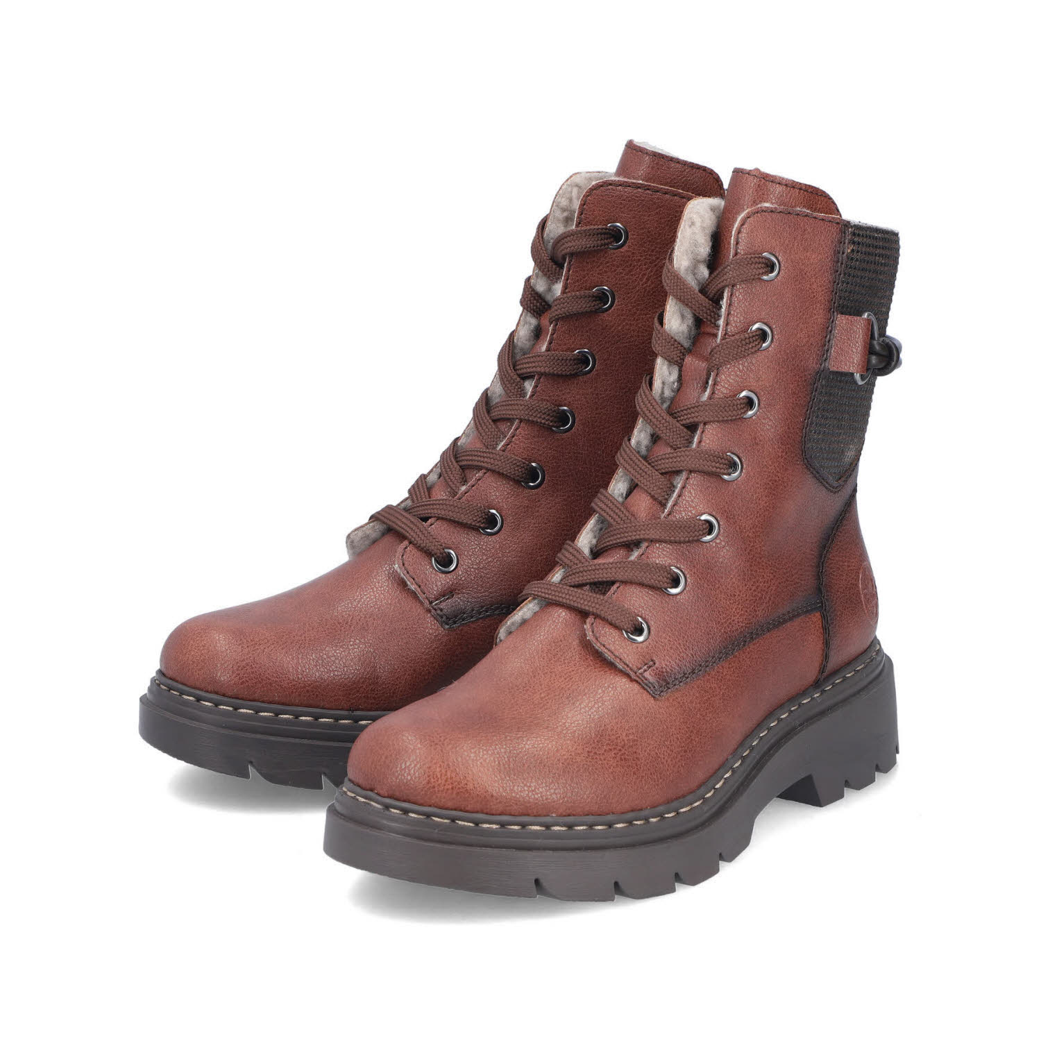 Rieker HWK Damen Stiefel Damen Winterstiefel Bikerstiefel braun