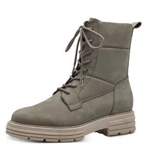 Tamaris Damen Stiefelette Schnürer Boots Modeschuh olivgrün