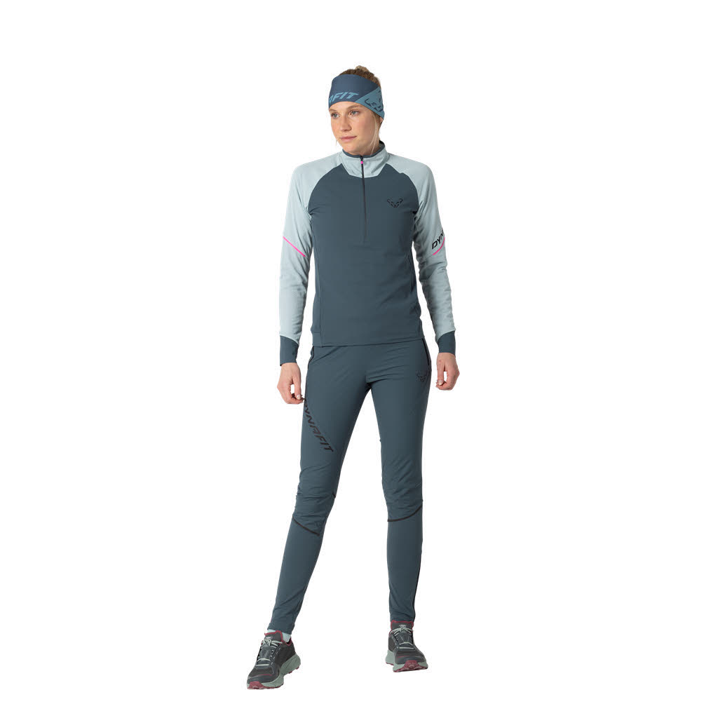 Dynafit Alpine Longsleeve Half Zip Tee Damen Longsleeve Laufshirt blau
