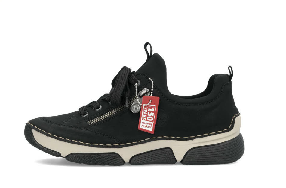 Rieker Damen Halbschuhe Sneaker Schnürer schwarz